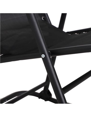 Outsunny Rocking Garden Chair, Foldable Outdoor Rocker with Adjustable Zero-Gravity Seat and Headrest, Ideal for Camping, Fishin