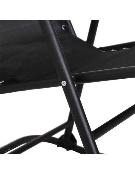 Outsunny Rocking Garden Chair, Foldable Outdoor Rocker with Adjustable Zero-Gravity Seat and Headrest, Ideal for Camping, Fishin - pic 63027 | FastDaddyshop