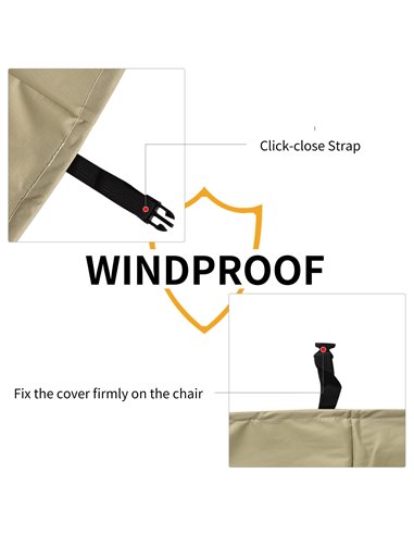 Outsunny Waterproof Furniture Cover, 600D Oxford Cloth for Wicker Chairs, Patio Rattan Seat Outdoor Protector, L70*W90*H115cm 84