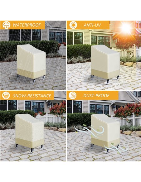 Outsunny Waterproof Furniture Cover, 600D Oxford Cloth for Wicker Chairs, Patio Rattan Seat Outdoor Protector, L70*W90*H115cm 84 - pic 63035 | FastDaddyshop