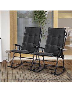 Outsunny Outdoor Garden Chair Seat Pads, Replacement Cushion, Grey 84B-390V70GY 2