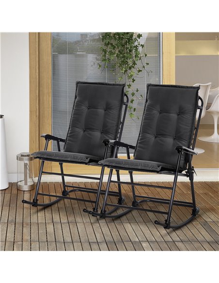Outsunny Outdoor Garden Chair Seat Pads, High Back Design, Durable Polyester Replacement Cushion, Grey 84B-390V70GY - pic 63039 | FastDaddyshop