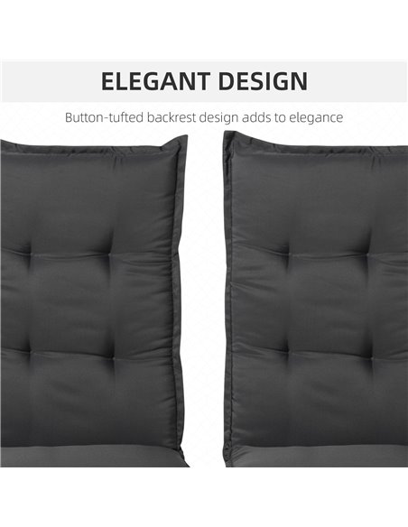 Outsunny Outdoor Garden Chair Seat Pads, High Back Design, Durable Polyester Replacement Cushion, Grey 84B-390V70GY - pic 63043 | FastDaddyshop