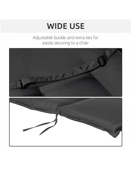Outsunny Outdoor Garden Chair Seat Pads, High Back Design, Durable Polyester Replacement Cushion, Grey 84B-390V70GY - pic 63044 | FastDaddyshop