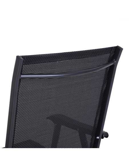 Outsunny Set of 2 Garden Chairs Outdoor Patio Foldable Metal Park Dining Seat Yard Furniture Black 84B-381BK - pic 63092 | FastDaddyshop