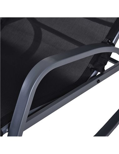 Outsunny Texteline Rocking Lounge Chair Zero Gravity Rocker Patio Adjustable Garden Outdoor Recliner Seat w/ Pillow, Footrest - 