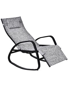 Outsunny Texteline Rocking Lounge Chair, Grey 84A-121V70GY