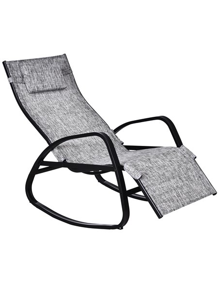 Outsunny Texteline Rocking Lounge Chair, Grey 84A-121V70GY - pic 63102 | FastDaddyshop