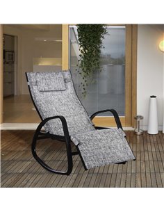 Outsunny Texteline Rocking Lounge Chair, Grey 84A-121V70GY 2