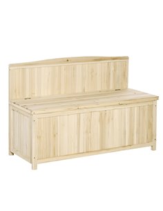 Outsunny Garden Arch Wood Bench Outdoor Storage Box Garden Furniture Chair 115L x 45W x 75Hcm 84B-460