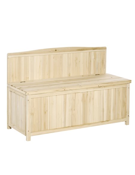 Outsunny Garden Arch Wood Bench Outdoor Storage Box Garden Furniture Chair 115L x 45W x 75Hcm 84B-460 - pic 63111 | FastDaddyshop