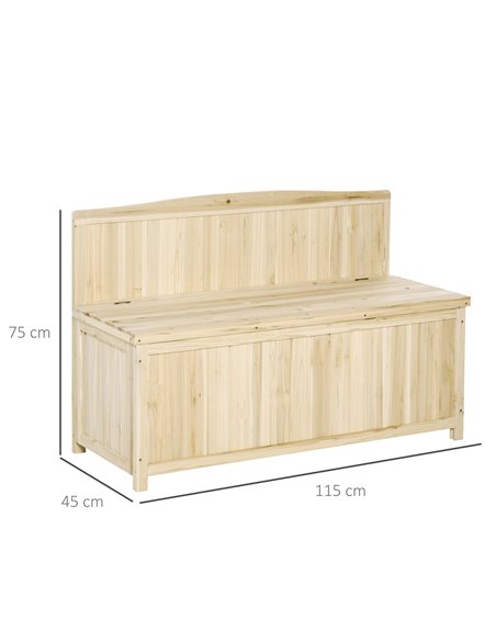 Outsunny Garden Arch Wood Bench Outdoor Storage Box Garden Furniture Chair 115L x 45W x 75Hcm 84B-460 - pic 63113 | FastDaddyshop