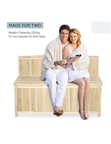 Outsunny Garden Arch Wood Bench Outdoor Storage Box Garden Furniture Chair 115L x 45W x 75Hcm 84B-460