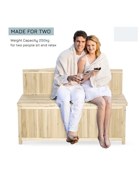 Outsunny Garden Arch Wood Bench Outdoor Storage Box Garden Furniture Chair 115L x 45W x 75Hcm 84B-460 - pic 63114 | FastDaddyshop