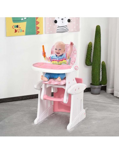 Homcom HDPE 3-in-1 Baby Booster HighChair Pink