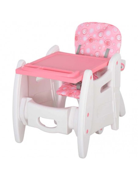 Homcom HDPE 3-in-1 Baby Booster HighChair Pink - pic 6313 | FastDaddyshop