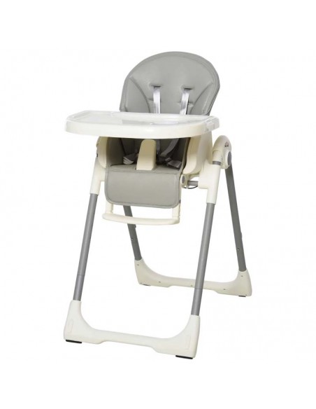 Homcom Foldable Baby PU High Chair Grey - pic 6316 | FastDaddyshop