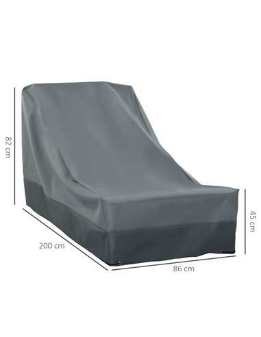 Outsunny Patio Furniture Cover, Rectangular Chair Protection, Water UV Resistant, 600D Oxford Fabric, 200 x 86 x 82 cm 84B-518V0