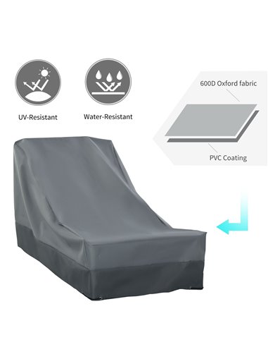 Outsunny Patio Furniture Cover, Rectangular Chair Protection, Water UV Resistant, 600D Oxford Fabric, 200 x 86 x 82 cm 84B-518V0