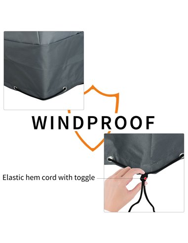 Outsunny Patio Furniture Cover, Rectangular Chair Protection, Water UV Resistant, 600D Oxford Fabric, 200 x 86 x 82 cm 84B-518V0