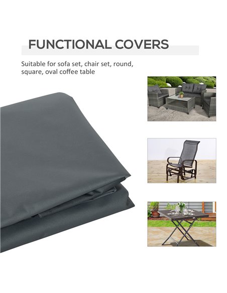 Outsunny Patio Furniture Cover, Rectangular Chair Protection, Water UV Resistant, 600D Oxford Fabric, 200 x 86 x 82 cm 84B-518V0 - pic 63197 | FastDaddyshop