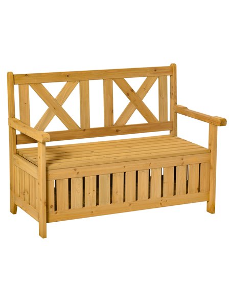 Outsunny Wood Garden Bench 2 Seater Storage Chest, Yellow 84B-597 - pic 63201 | FastDaddyshop