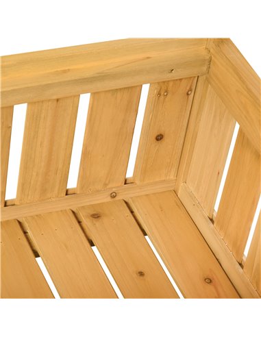 Outsunny Wood Garden Bench 2 Seater Storage Chest Patio Seating Chair with High Back and Armrest 84B-597
