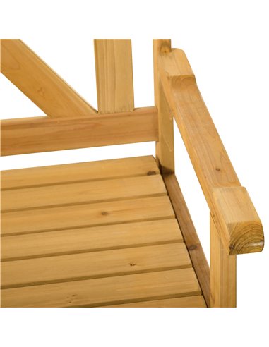 Outsunny Wood Garden Bench 2 Seater Storage Chest Patio Seating Chair with High Back and Armrest 84B-597