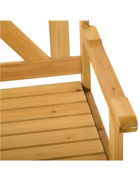 Outsunny Wood Garden Bench 2 Seater Storage Chest Patio Seating Chair with High Back and Armrest 84B-597 - pic 63209 | FastDaddyshop