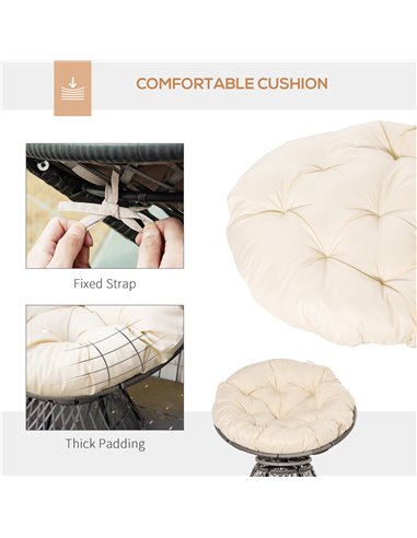Outsunny 360° Swivel Rattan Chair Outdoor Wicker Chairs w/ Padded Cushion 867-021V70