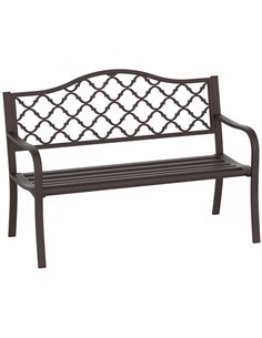 Outsunny Outdoor 2 Seater Antique Style Garden Bench, Brown 84B-186