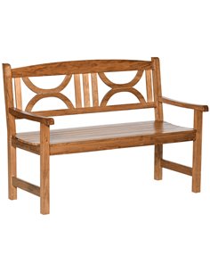 Outsunny 2-Seater Chair, Wooden Garden Bench, Outdoor Patio Loveseat for Yard, Lawn, Porch, Natural 84B-738ND