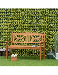 Outsunny 2-Seater Chair, Wooden Garden Bench, Outdoor Patio Loveseat for Yard, Lawn, Porch, Natural 84B-738ND 2