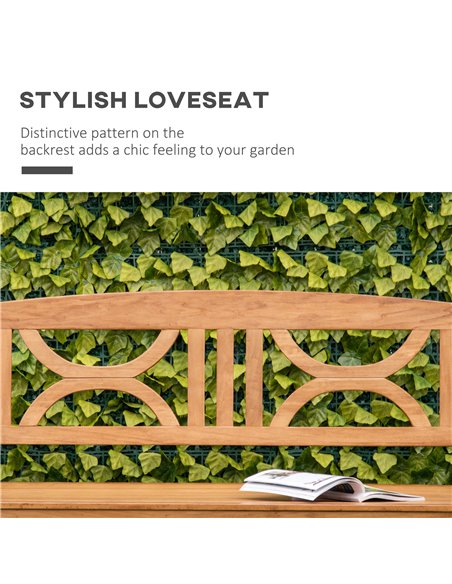 Outsunny 2-Seater Chair, Wooden Garden Bench, Outdoor Patio Loveseat for Yard, Lawn, Porch, Natural 84B-738ND - pic 63294 | FastDaddyshop
