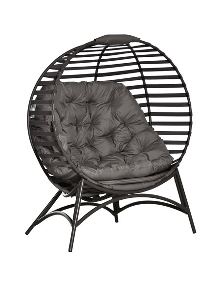 Outsunny 2 Seater Egg Chair with Soft Cushion, Brown 84B-670V70 - pic 63318 | FastDaddyshop