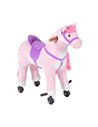 HOMCOM Kids Plush Ride On Walking Horse with Sound-Pink