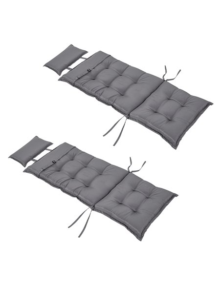 Outsunny Set of 2 Outdoor Chair Cushions for Indoor-Outdoor Use, Dark Grey 84B-520V70 - pic 63337 | FastDaddyshop