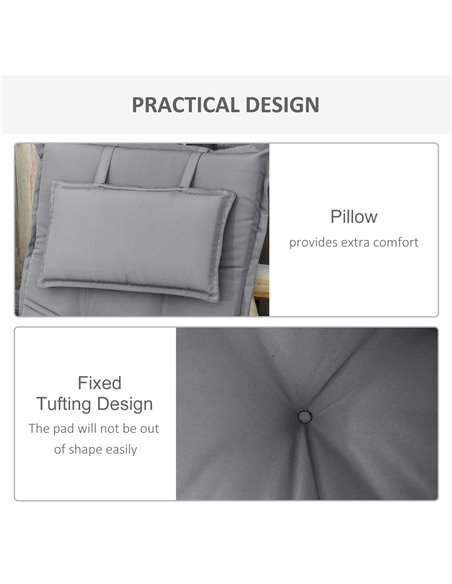 Outsunny Set of 2 Outdoor Chair Cushions, High Back Padded Patio Chair with Pillow for Indoor and Outdoor Use,20L x 50W x 9D cm  - pic 63340 | FastDaddyshop