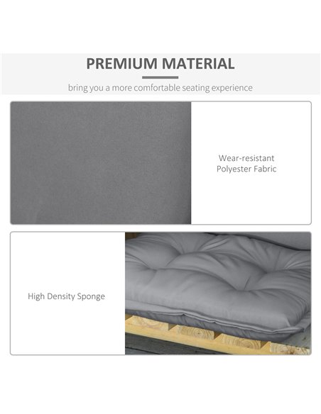 Outsunny Set of 2 Outdoor Chair Cushions, High Back Padded Patio Chair with Pillow for Indoor and Outdoor Use,20L x 50W x 9D cm  - pic 63341 | FastDaddyshop