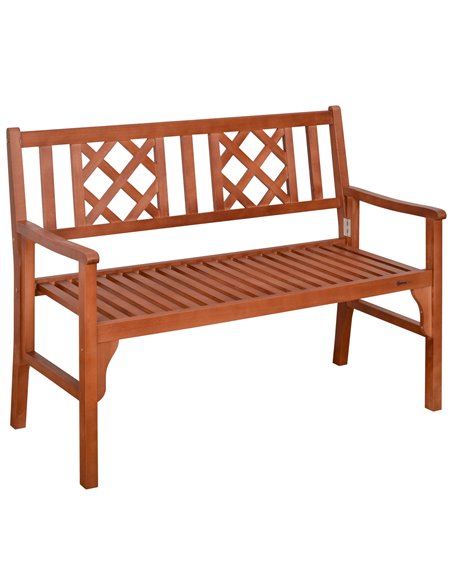 Outsunny 2-Seater Foldable Garden Wooden Bench, Brown 84B-690 - pic 63363 | FastDaddyshop