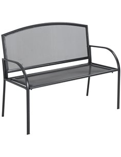 Outsunny 2-Seater Metal Outdoor Bench, Loveseat Chair, Patio, Park, Porch, Lawn Furniture, Grey 84B-825