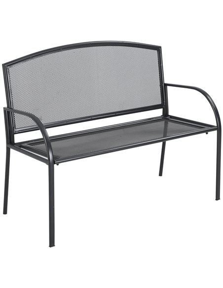 Outsunny 2-Seater Metal Outdoor Bench, Loveseat Chair, Patio, Park, Porch, Lawn Furniture, Grey 84B-825 - pic 63381 | FastDaddyshop