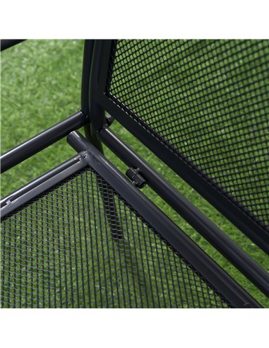 Outsunny 2-Seater Metal Outdoor Bench, Loveseat Chair, Patio, Park, Porch, Lawn Furniture, Grey 84B-825