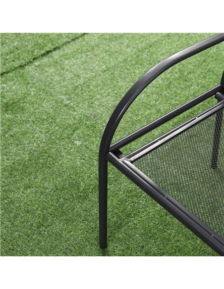Outsunny 2-Seater Metal Outdoor Bench, Loveseat Chair, Patio, Park, Porch, Lawn Furniture, Grey 84B-825 - pic 63389 | FastDaddyshop