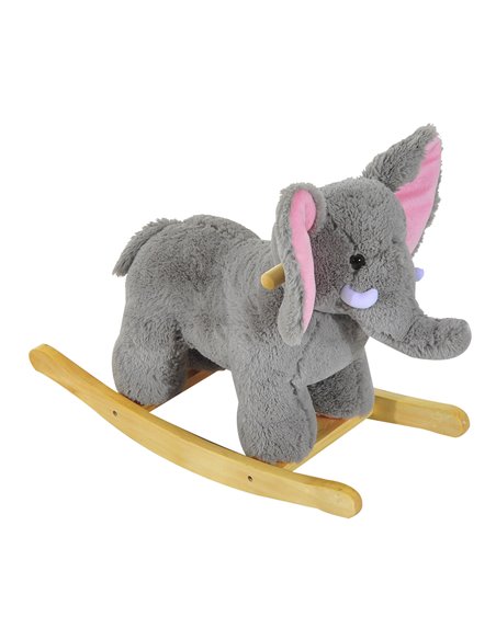 HOMCOM Kids Plush Ride On Elephant Grey - pic 6340 | FastDaddyshop