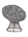 Outsunny 360° Swivel Rattan Papasan Moon Bowl Chair, Grey 867-021V70GY