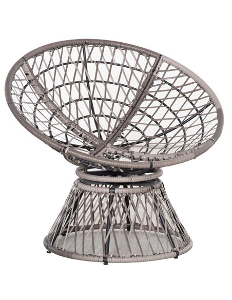 Outsunny 360° Swivel Rattan Papasan Moon Bowl Chair Round Lounge Garden Wicker Basket Seat with Padded Cushion Oversized for Out - pic 63416 | FastDaddyshop