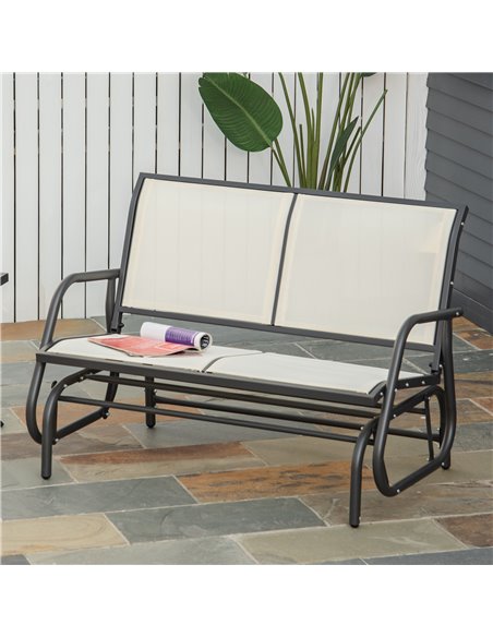 Outsunny 2-Person Outdoor Glider Bench Patio Double Swing Gliding Chair Loveseat w/Power Coated Steel Frame for Backyard Garden  - pic 63418 | FastDaddyshop