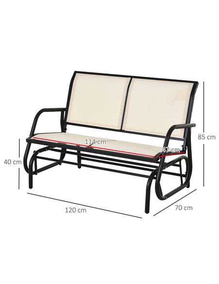 Outsunny 2-Person Outdoor Glider Bench Patio Double Swing Gliding Chair Loveseat w/Power Coated Steel Frame for Backyard Garden  - pic 63419 | FastDaddyshop