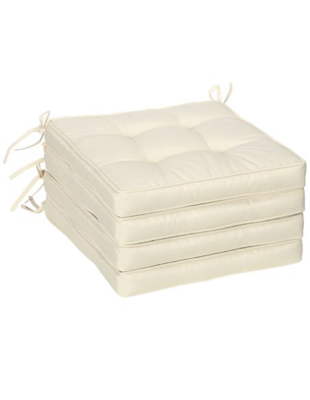 Outsunny Replacement Dining Chair Seat Pad, Garden Seat Cushion with Ties, 40 x 40cm, Cream White 84G-017V70CW - pic 63426 | FastDaddyshop
